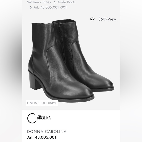 Donna Carolina Made in Italy Black Booties - Picture 1 of 4